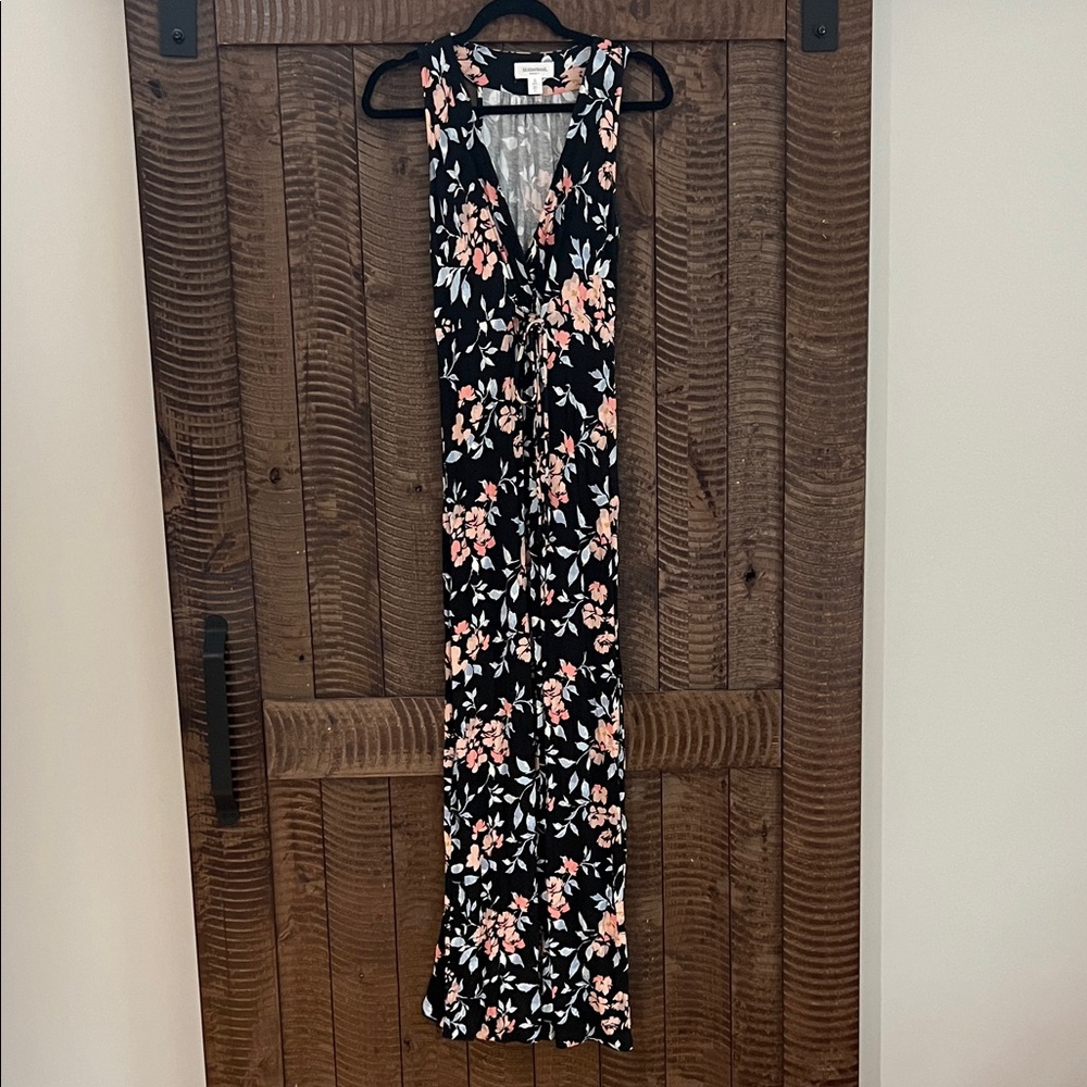 Maternity - Floral Black Maxi Dress
